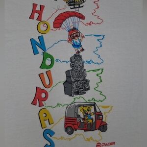 New Pacer Unisex White Tank Top Graphic Print Honduras T-Shirt Size 04